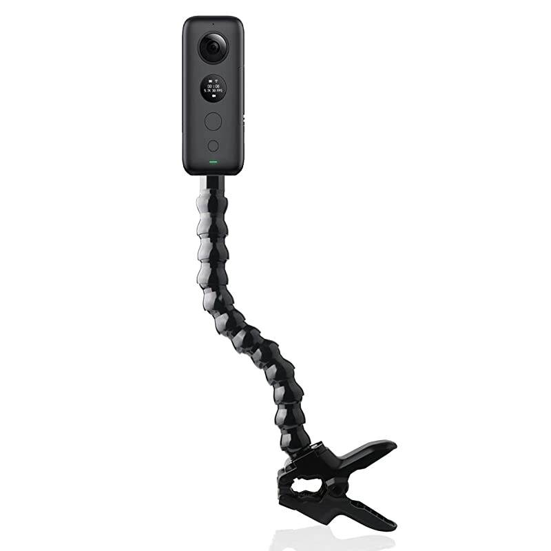 14 Head Camera Flexible Monopod Gooseneck Jaws Flex Clamp Mount for Insta360 one RSamsung Gear 360 Ricoh Theta V 360 Digital Cameras