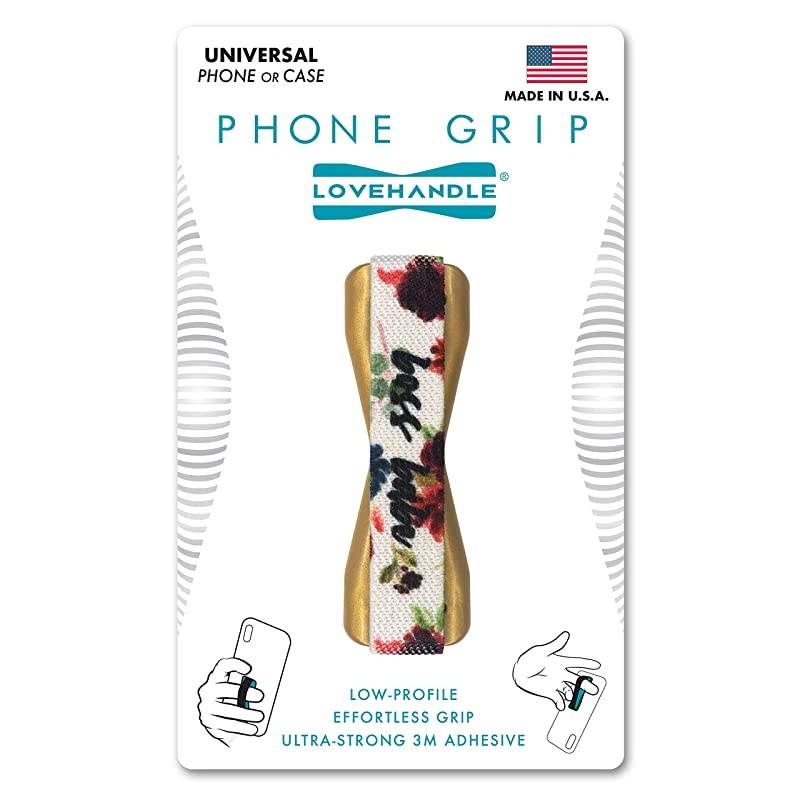 Universal Grip for Smartphone and Mini Tablet Boss Babe Design Elastic Strap with Gold Base