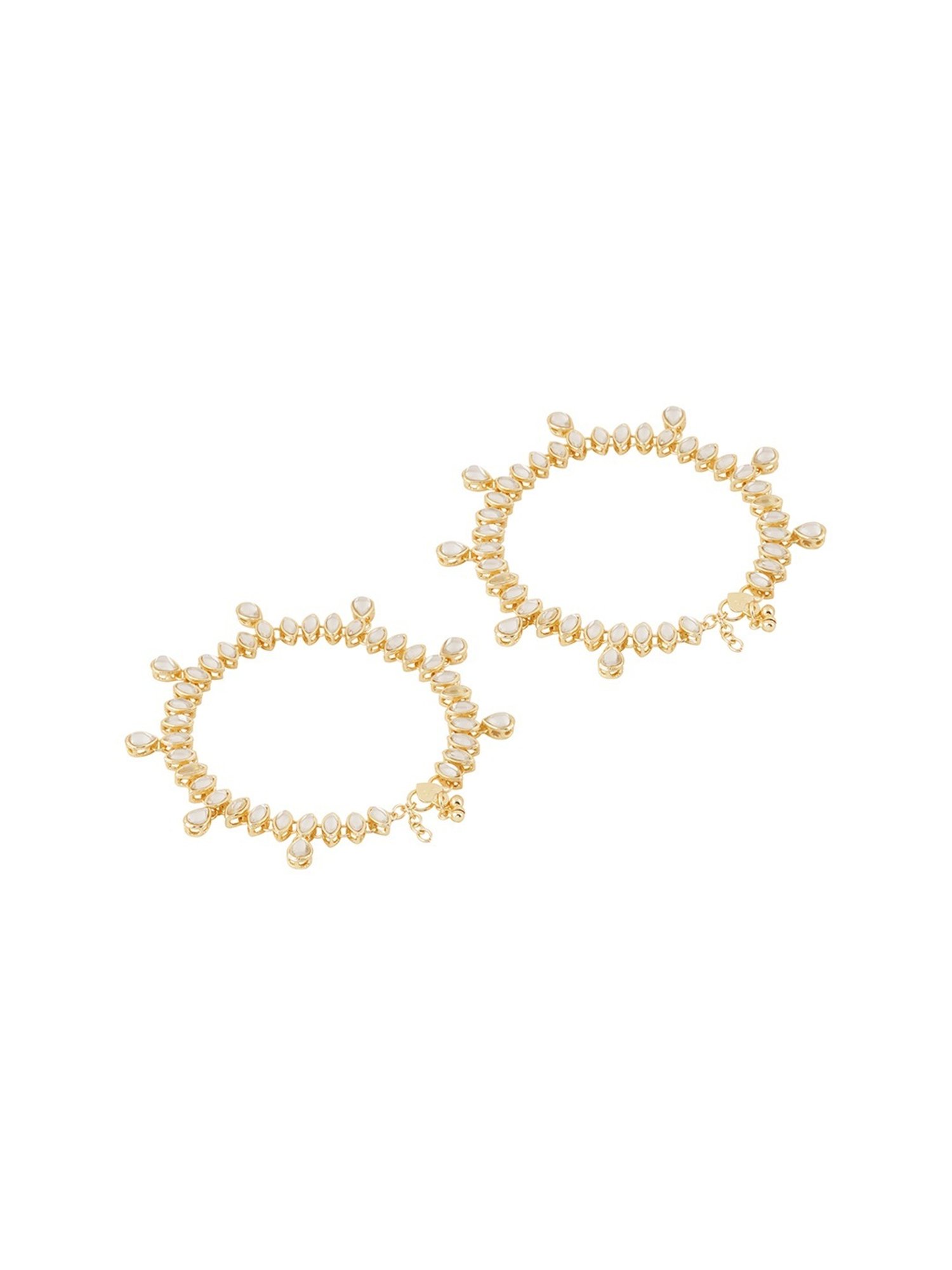 Teejh Haritha Mirror Gold Pair of Anklet