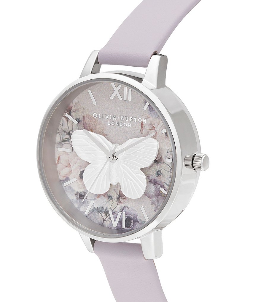 Olivia Burton 3D Butterly Parma Violet & Silver Watch