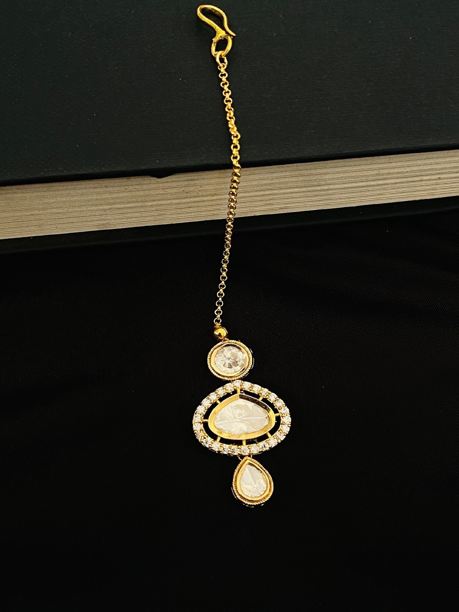 Abdesigns Elite Polki Kundan Maang Tikka