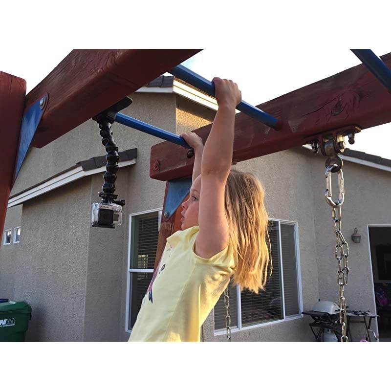 Jaws Flex Clamp Mount with Adjustable Gooseneck Compatible with GoPro Hero 9 8 7 6 5 4 Session 3+ 3 2 1 Max Hero 2018 Fusion DJI Osmo Action Cameras