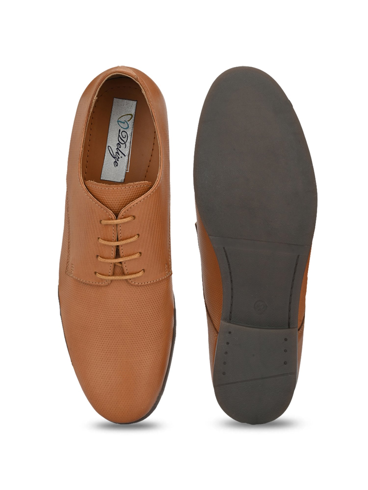 Delize Men's Tan Derby Shoes