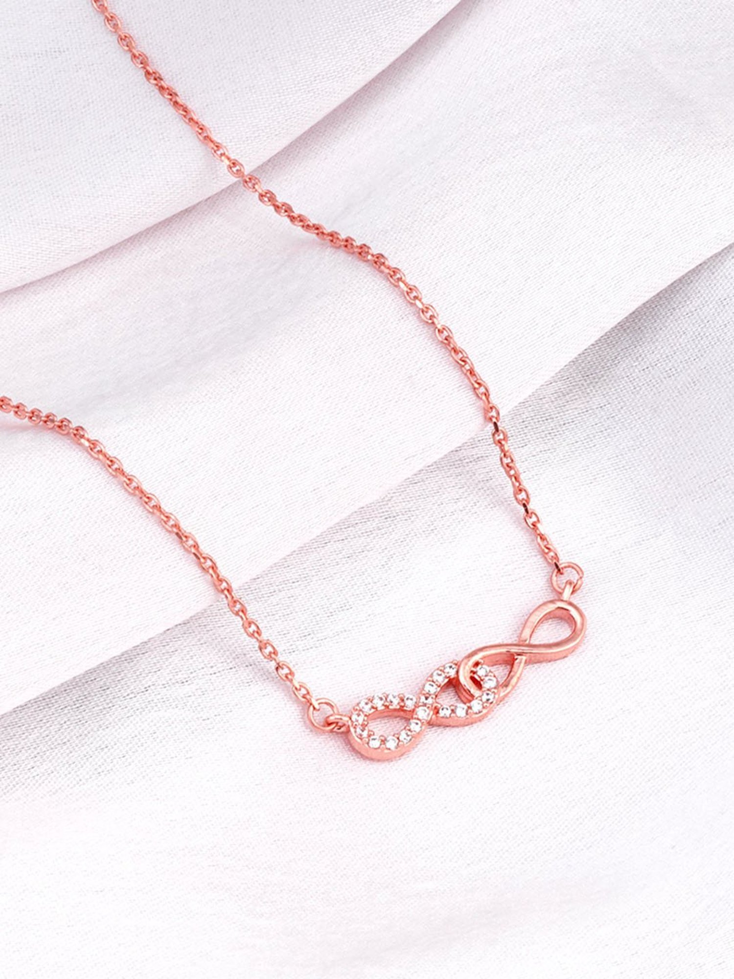 GIVA 92.5 Sterling Silver Double Infinity Love Necklace for Women