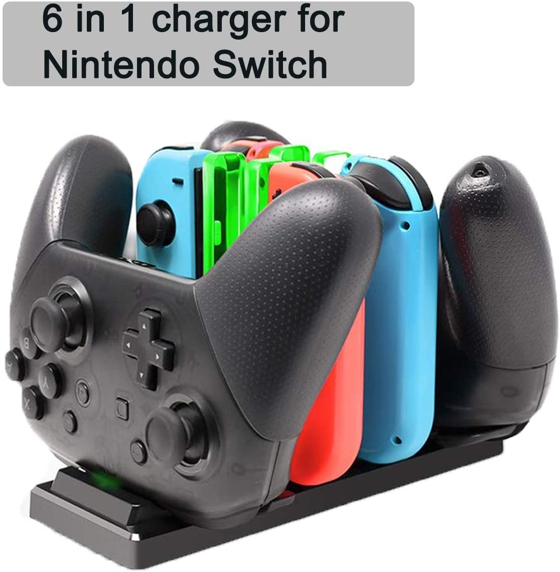 6 In 1 Charger Dock for Nintendo Switch Joy-Con Controllers and Pro Con,Controller Charging Dock for Nintendo Switch
