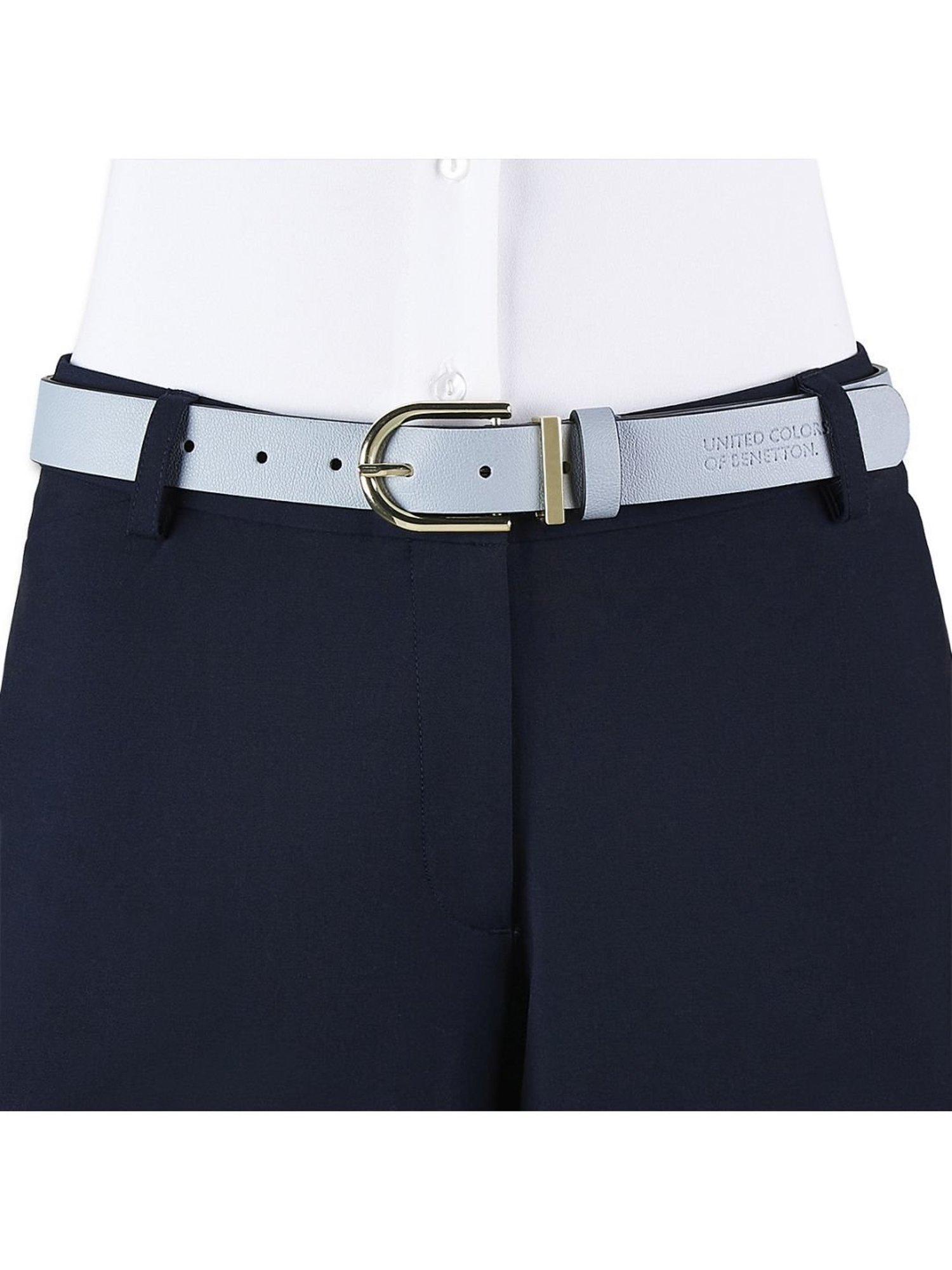 United Colors of Benetton Haven Blue Narrow Belt for Women