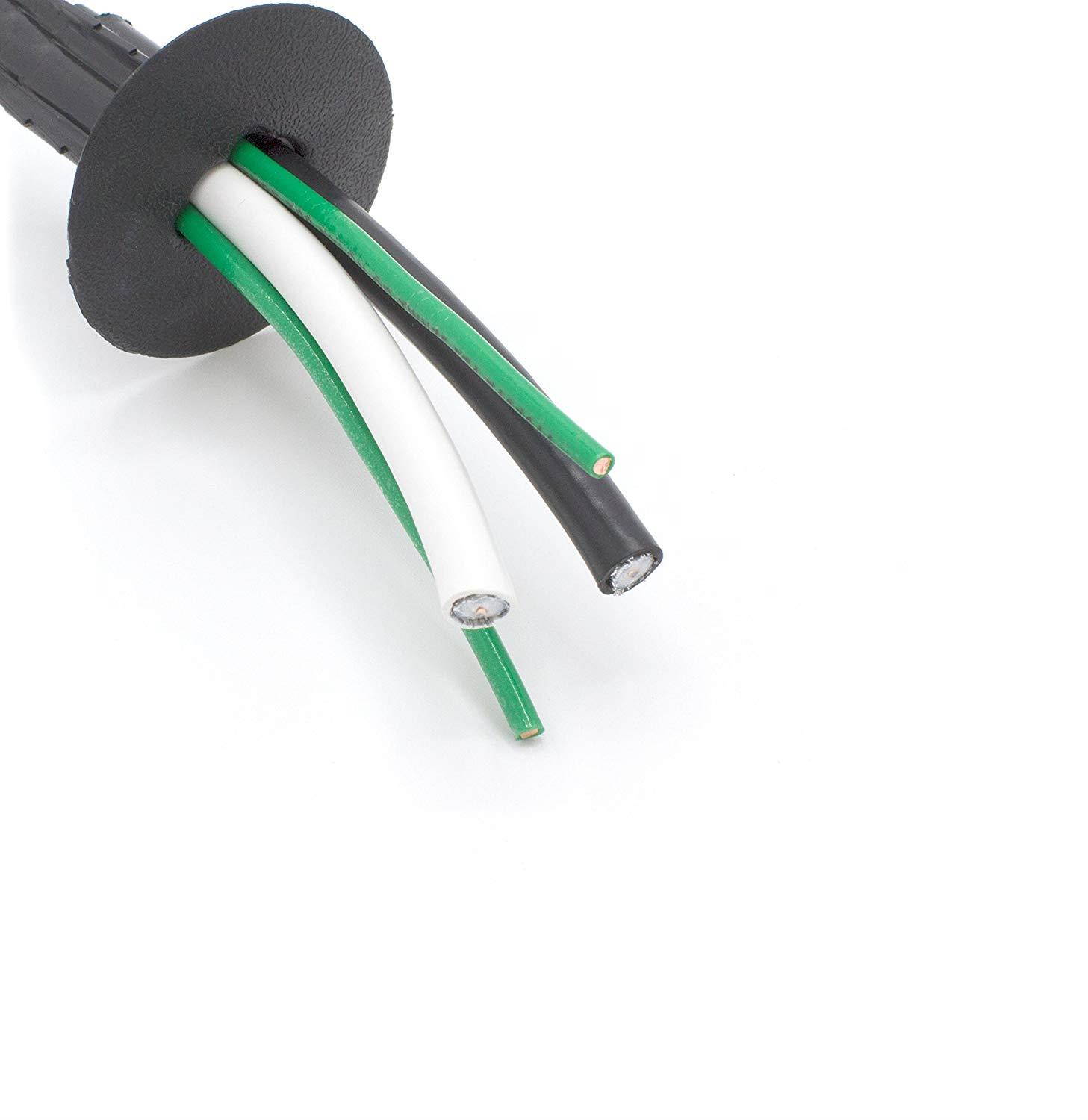 Black Dual Feed Through Bushing For Coax Coaxial Cable RG6 | 10 Pack