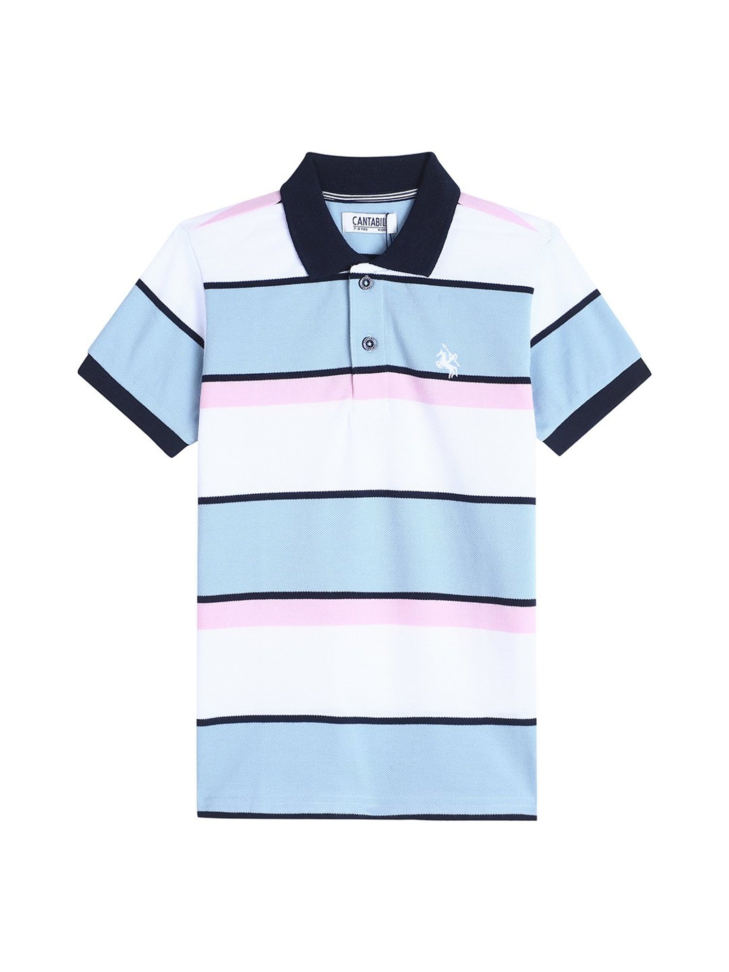 Cantabil Kids Multicolor Striped Polo T-Shirt