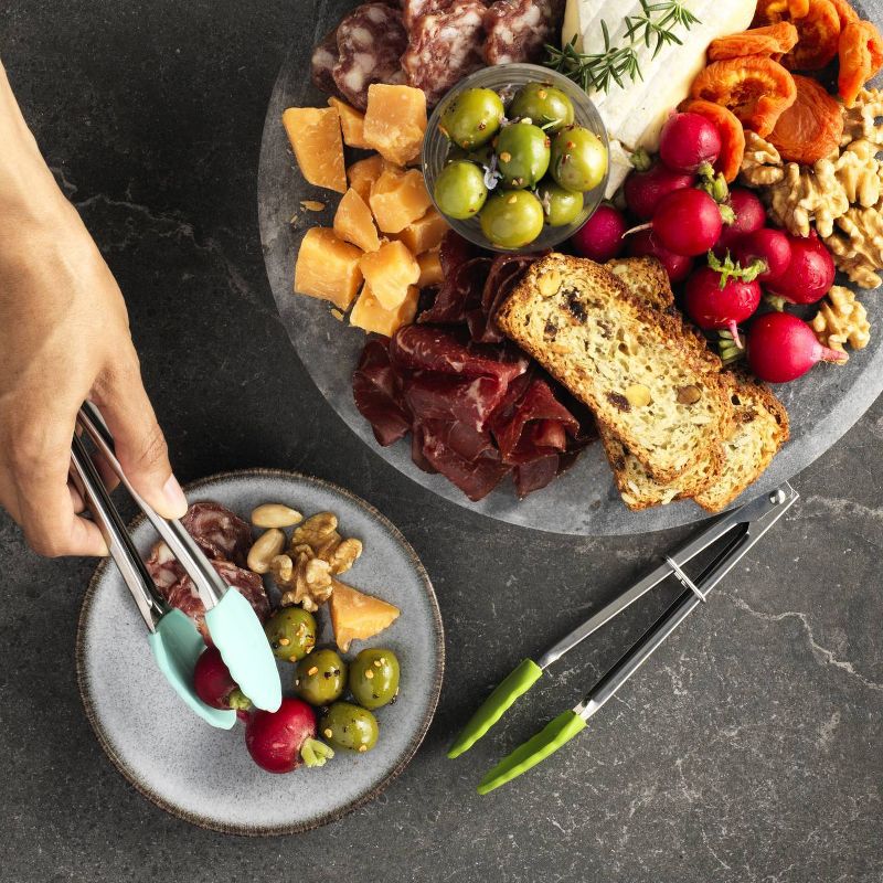 GoodCook Ready 2pk Stainless Steel with Silicone Tips Mini Tongs