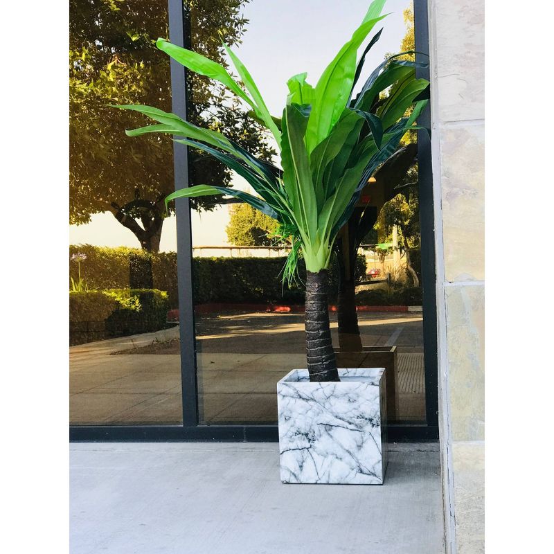 12" Kante Lightweight Modern Outdoor Concrete Square Planter Marble - Rosemead Home & Garden, Inc.