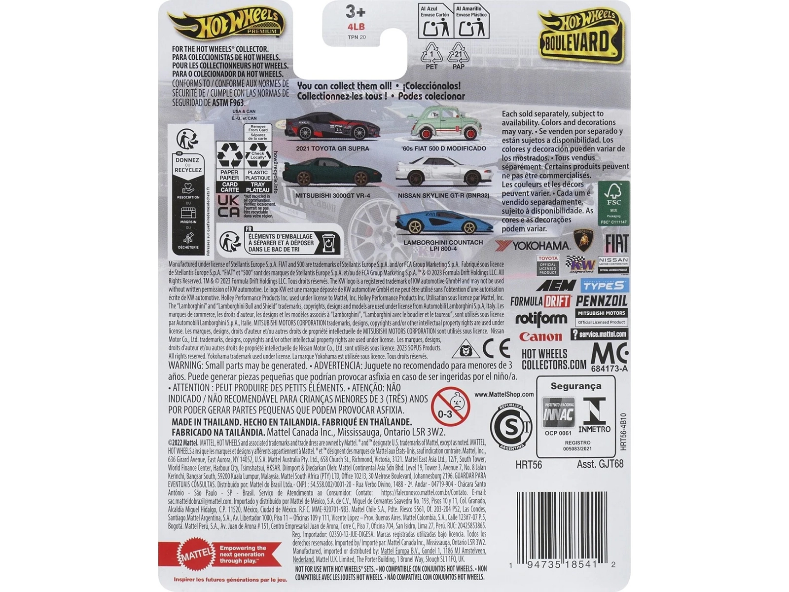 2021 Toyota GR Supra #1D "Formula Drift" Dark Gray Metallic "Boulevard" Series Diecast Model Car by Hot Wheels