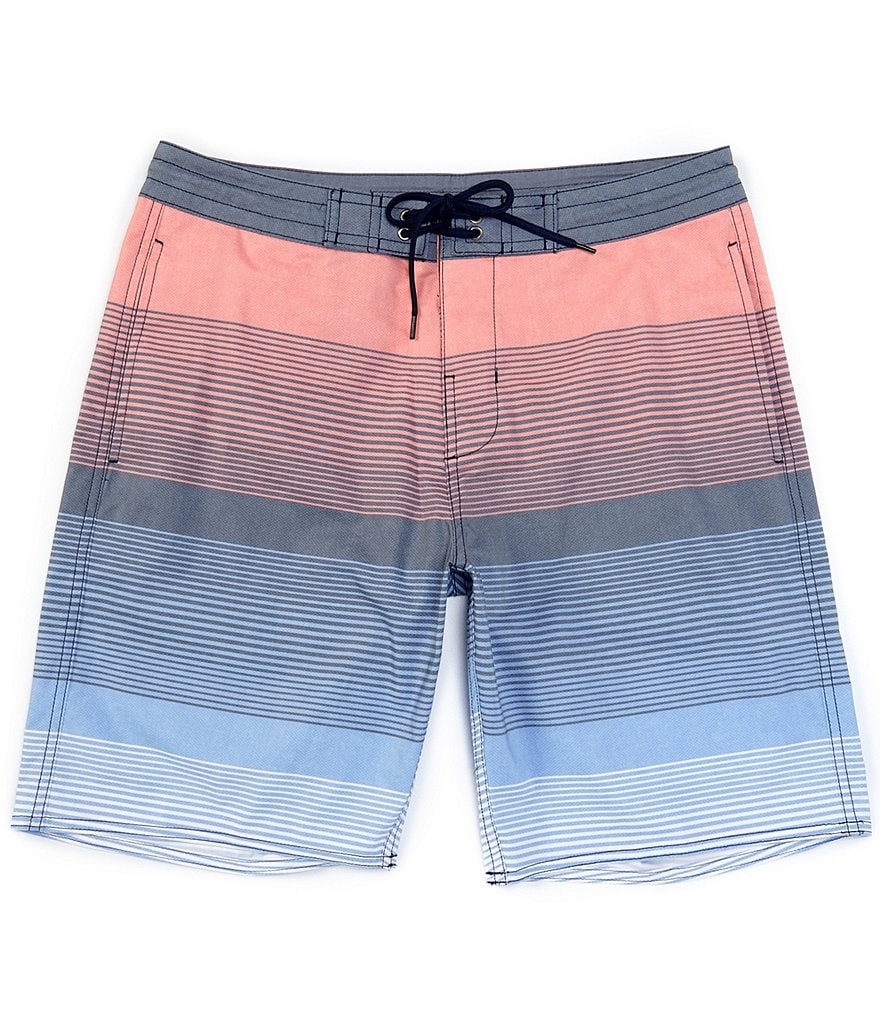 Roundtree & Yorke Stripe 9#double; Inseam Board Shorts