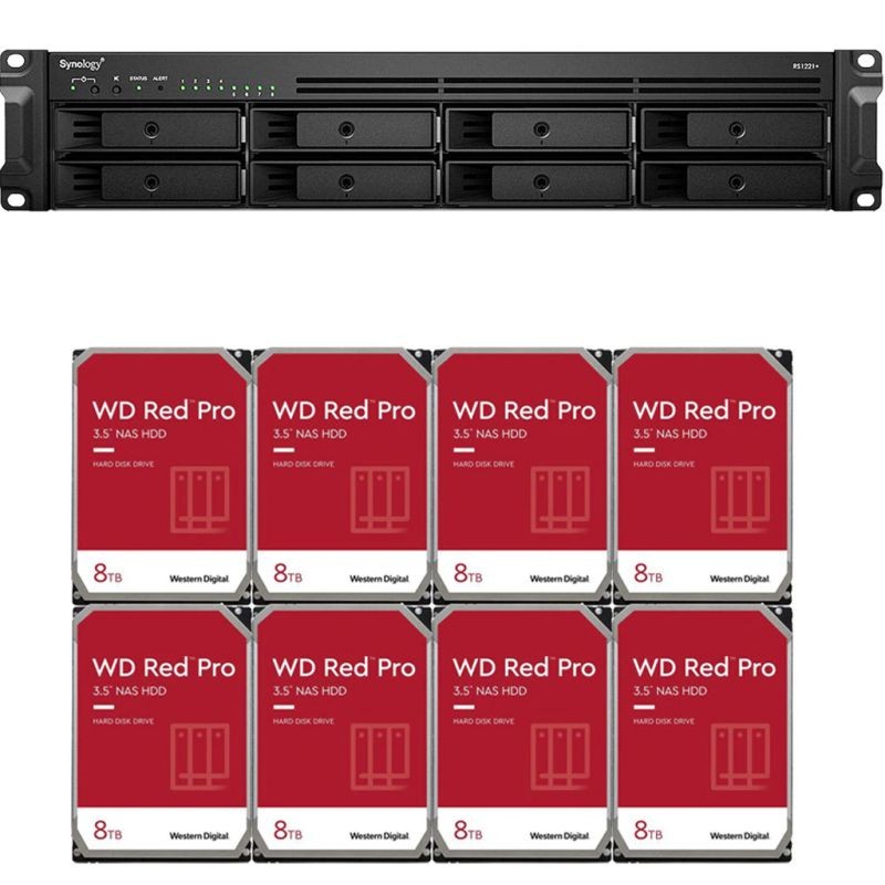 Synology RS1221+ RackStation with 4GB RAM and 112TB (8 x 14TB) of Western Digital RED PRO NAS Drives Fully Assembled and Tested By CustomTechSales