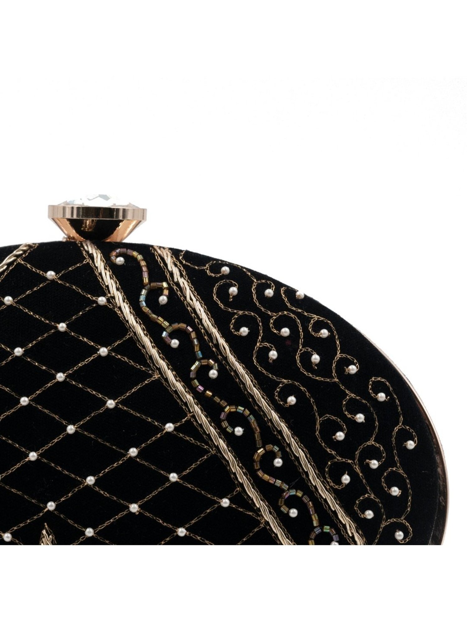 Sugarcrush Black Luxury Embroidered Small Clutch