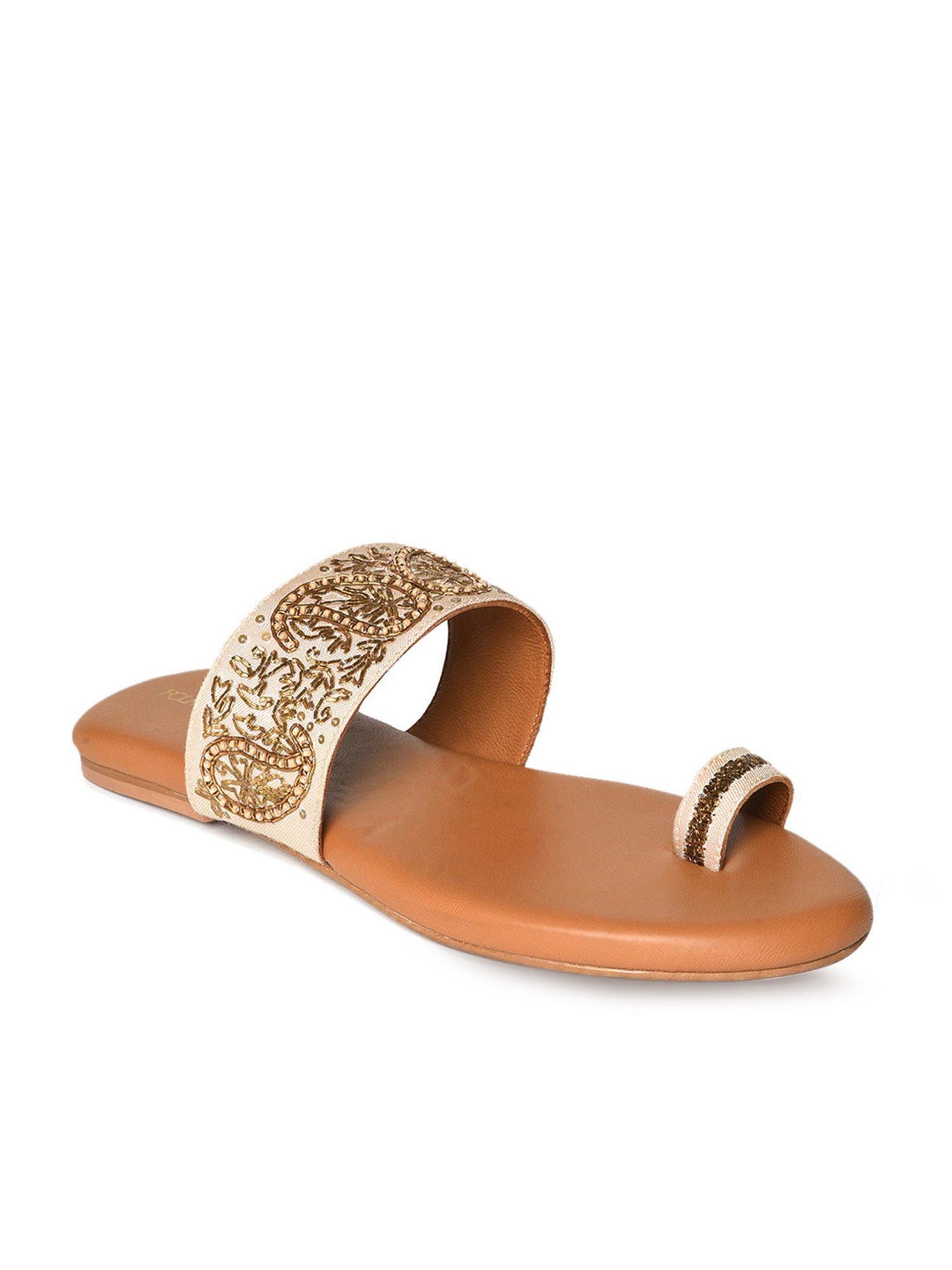 Folksong by W Women's White Toe Ring Sandals