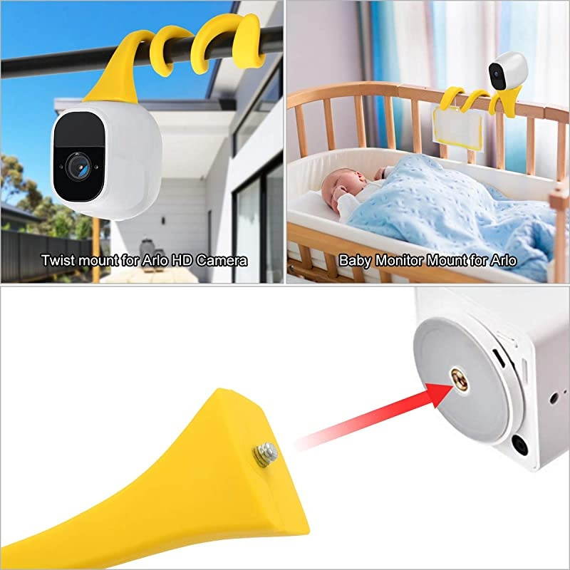 Flexible Stand for GoPro Twistable Mount for GoPro and Sports Cameras Yellow