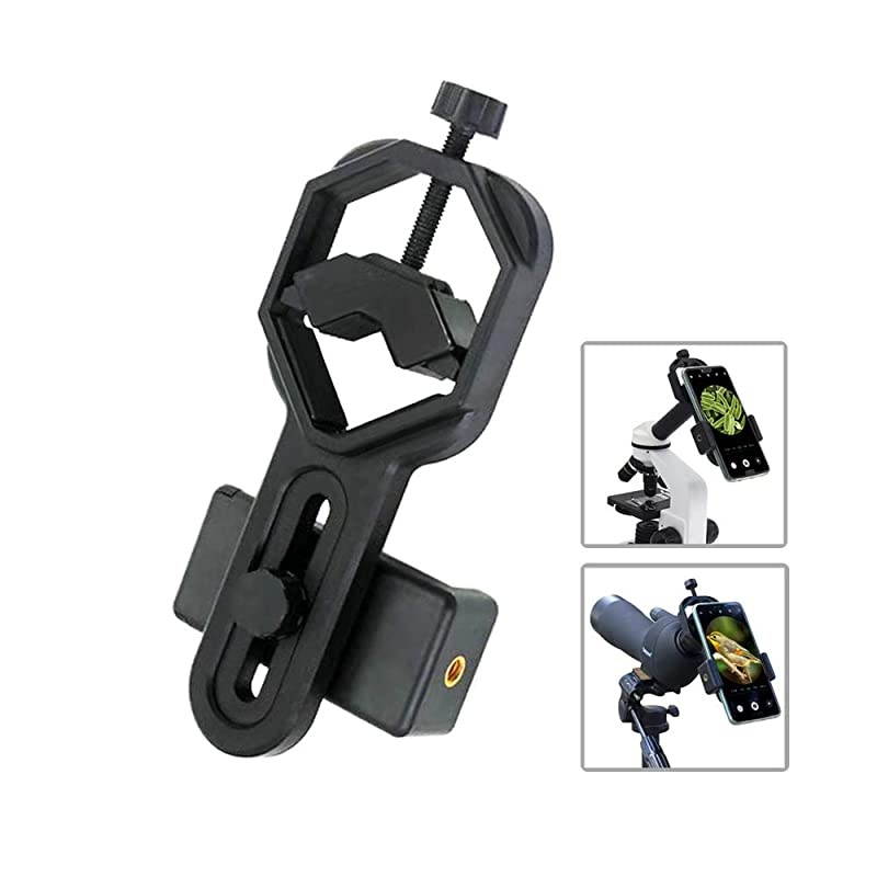 Cellphone Telescope Adapter Mount, Universal Phone Scope Mount, Work with for Spotting Scope, Telescope, Microscope, Monocular, Binocular, for iPhone, Samsung, HTC, LG and More