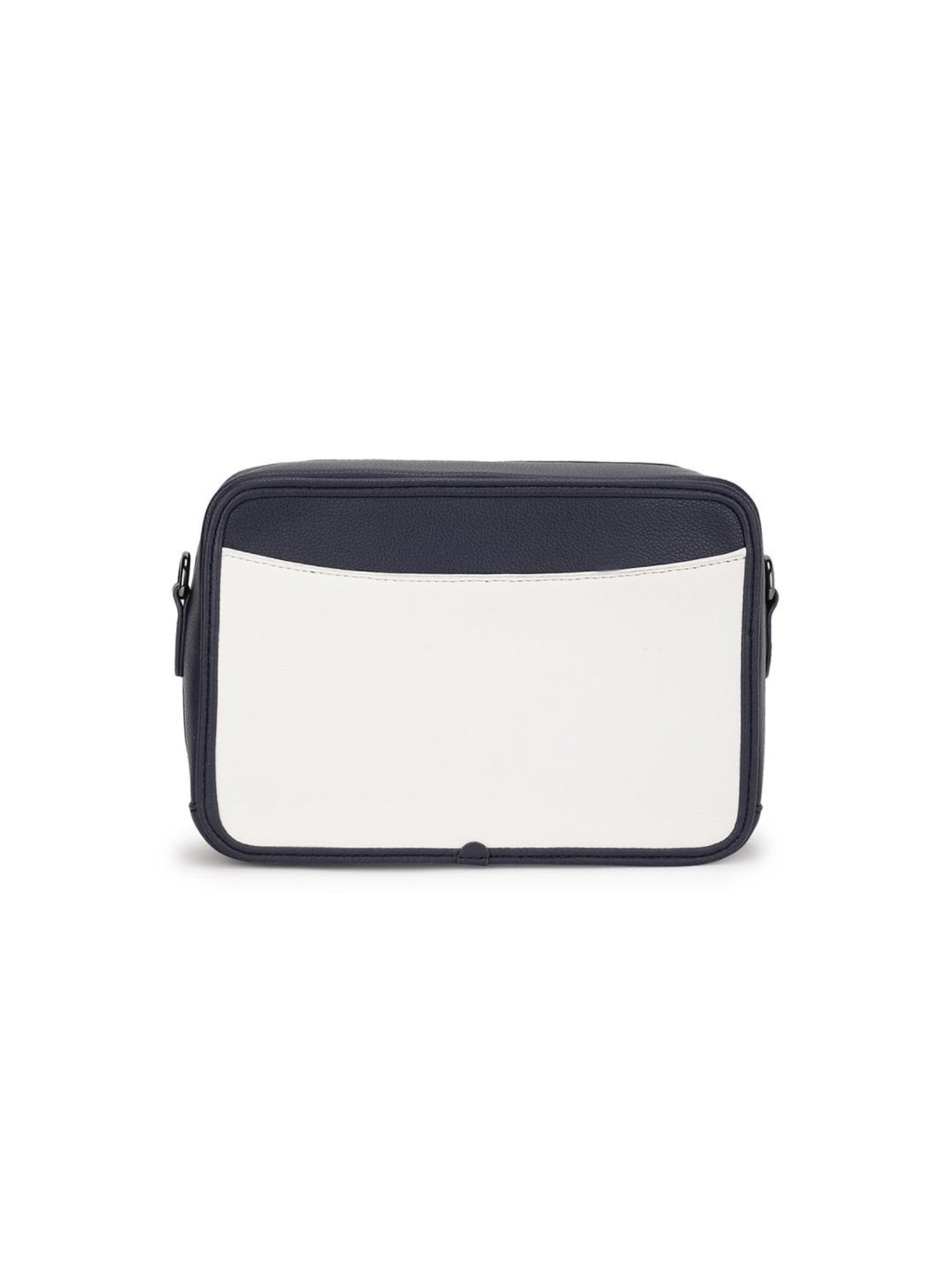 Tyra Sladison White Solid Faux Leather Sling Handbag