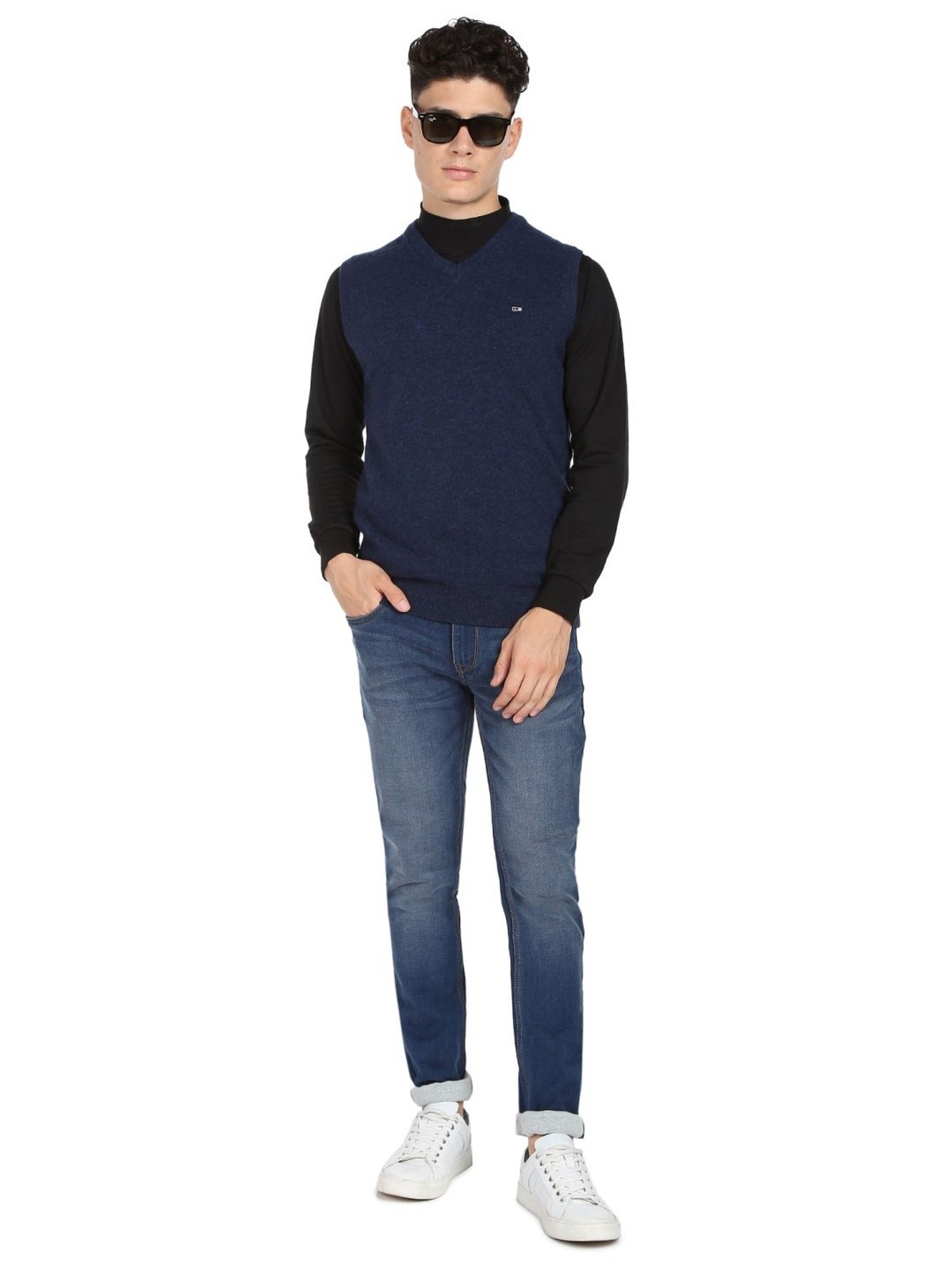 Arrow Sports Blue Regular Fit Sweater
