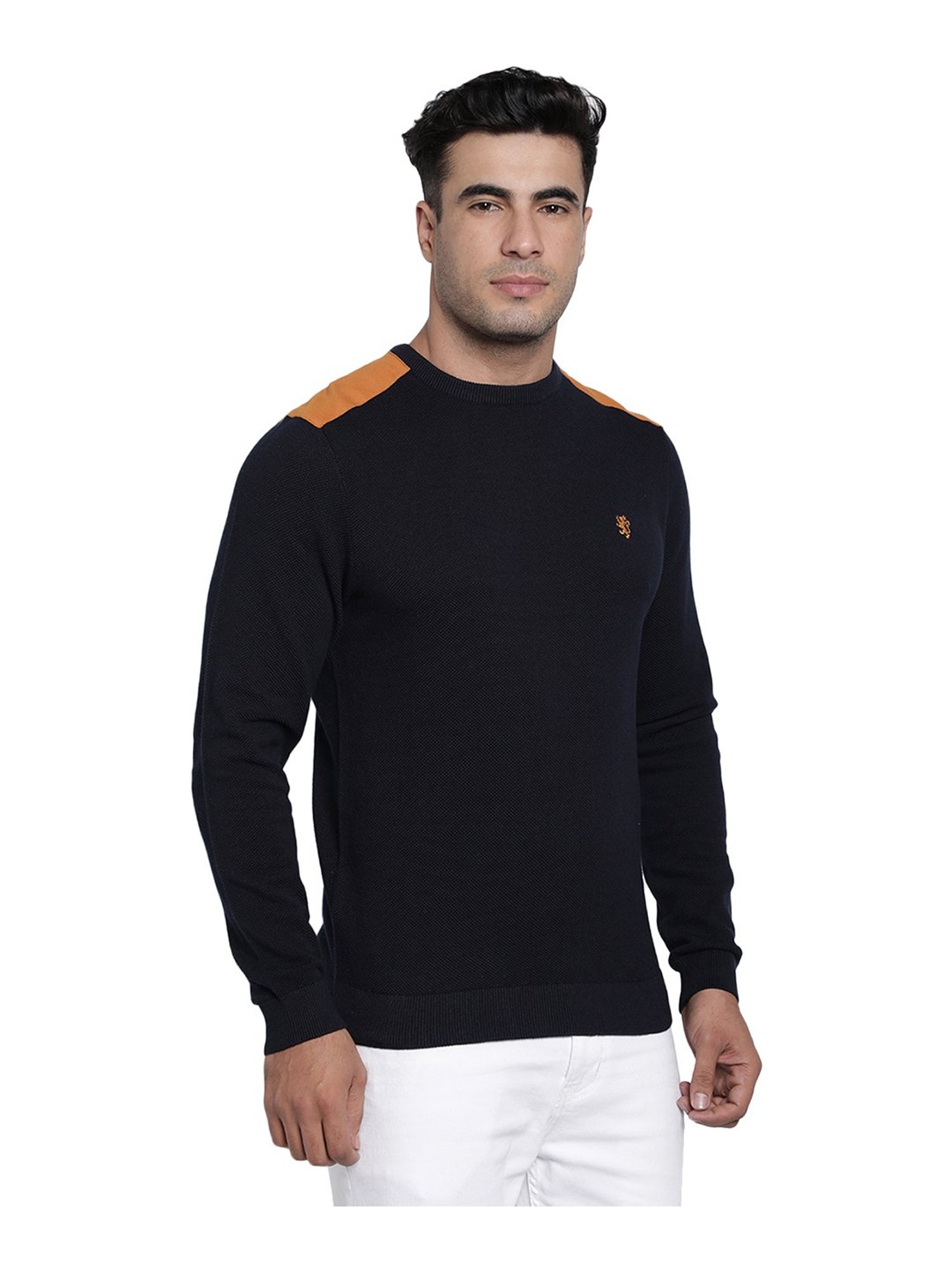 Red Tape Black Round Neck Sweater