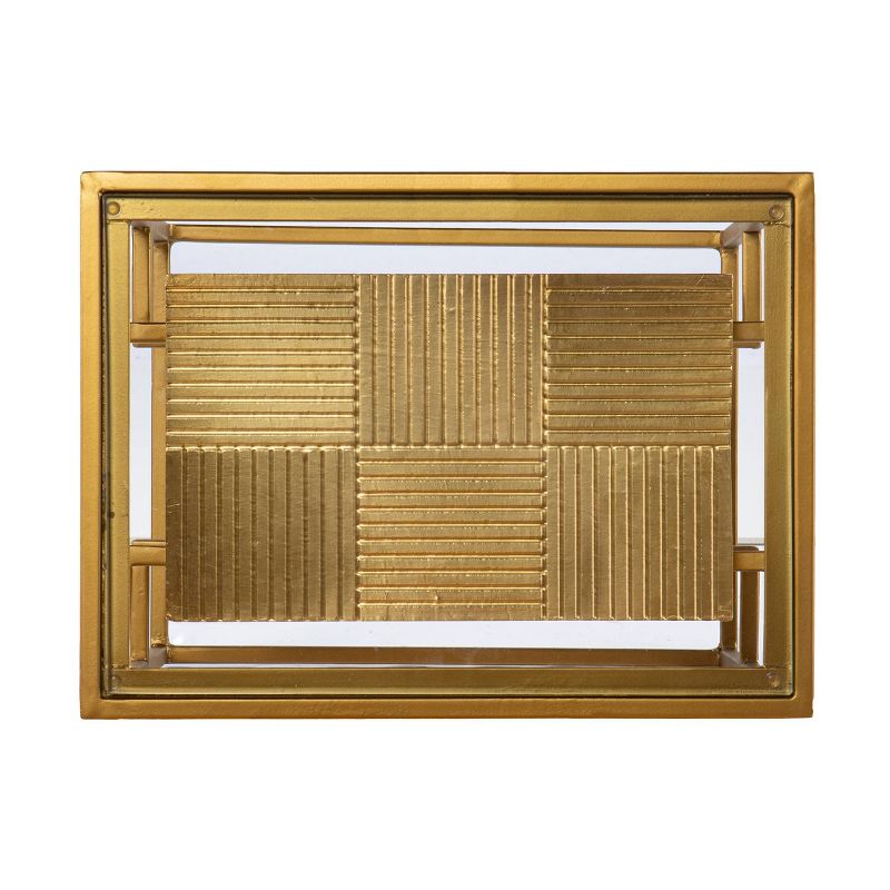 Woobal Glass Top End Table with Storage Brass - Aiden Lane