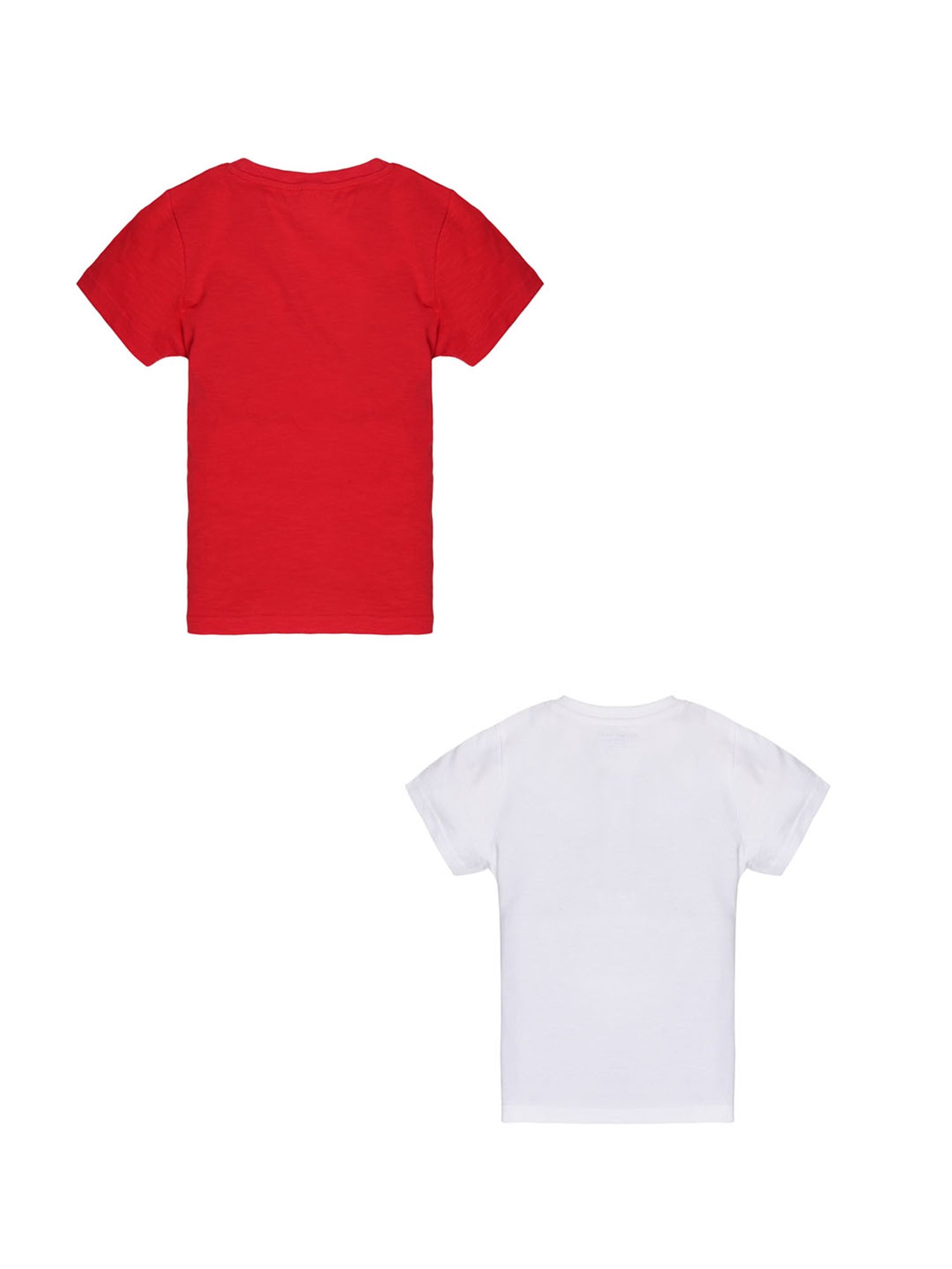 Plum Tree Kids Red & Off White Printed T-Shirt (Pack Of 2)
