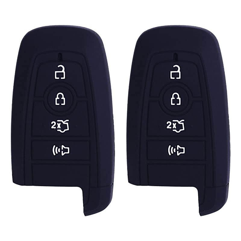 2Pcs  Sillicone key fob Skin key Cover Remote Case Protector Shell for 2017 2018 2019 2020 Fusion Smart Remote black