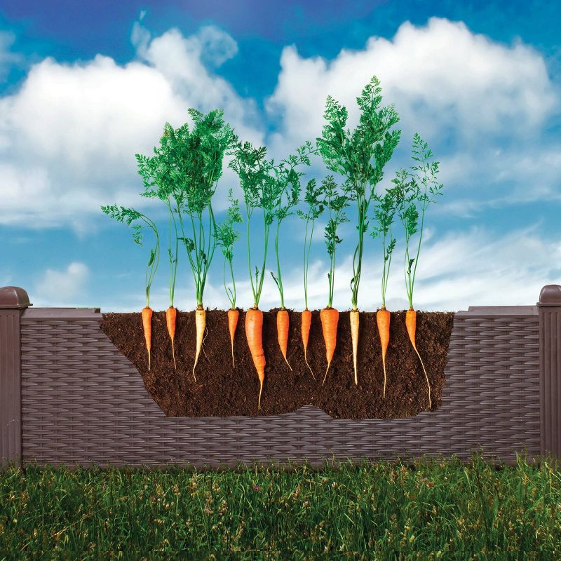 OGrow 39" Square Wicker Raised Garden Bed with Premium Canopy Cover