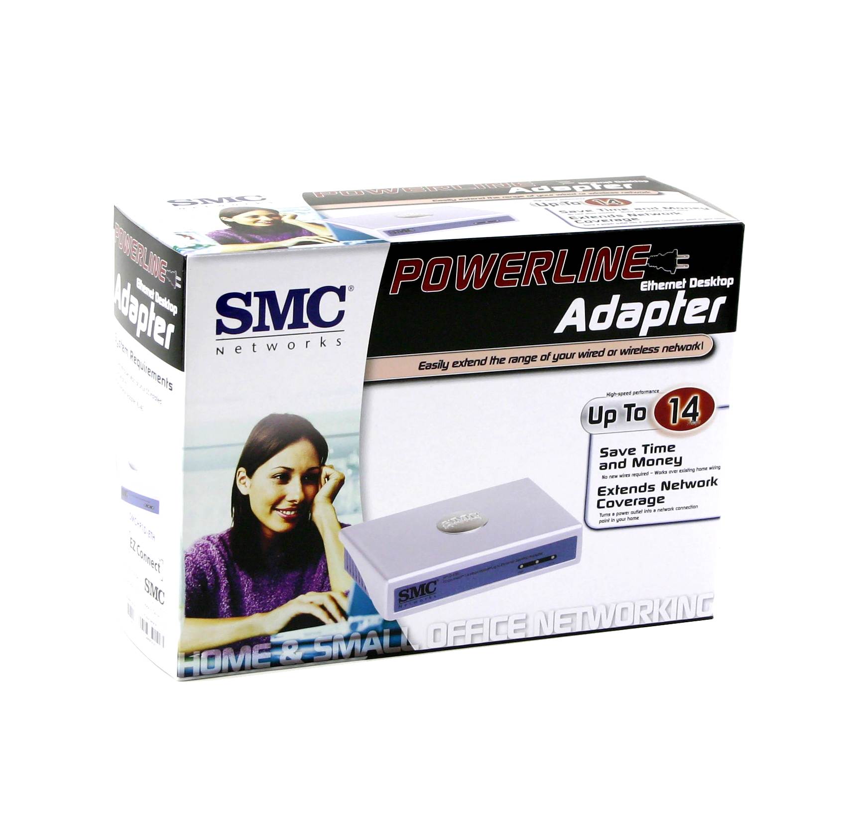 SMC LG-ERICSSON SMCHP1D-ETH EZ Connect 14 Mbps Powerline to Ethernet Desktop Adapter