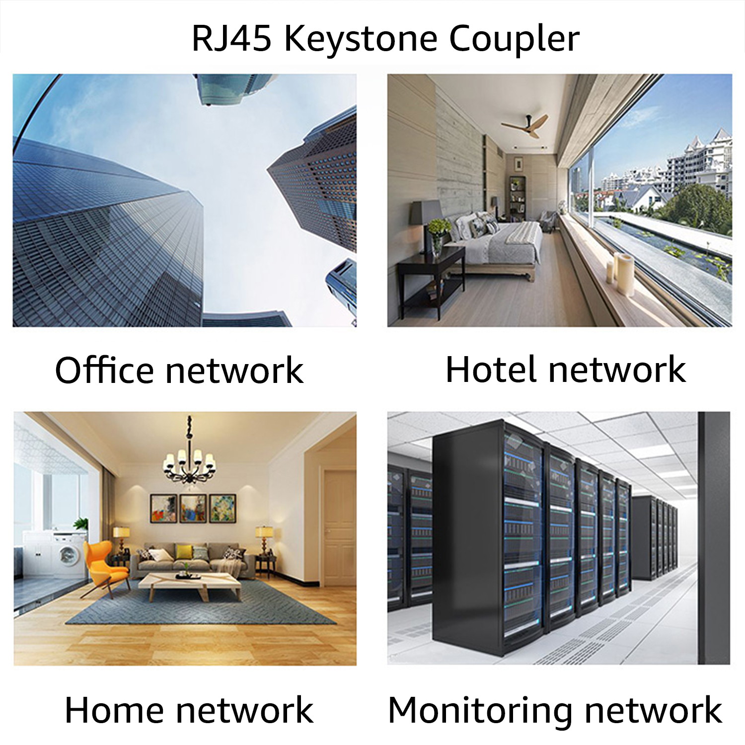 Rj45 Coupler Cat6 Keystone Jack Inline Coupler Female to Female Insert Coupler 12 Pack Black