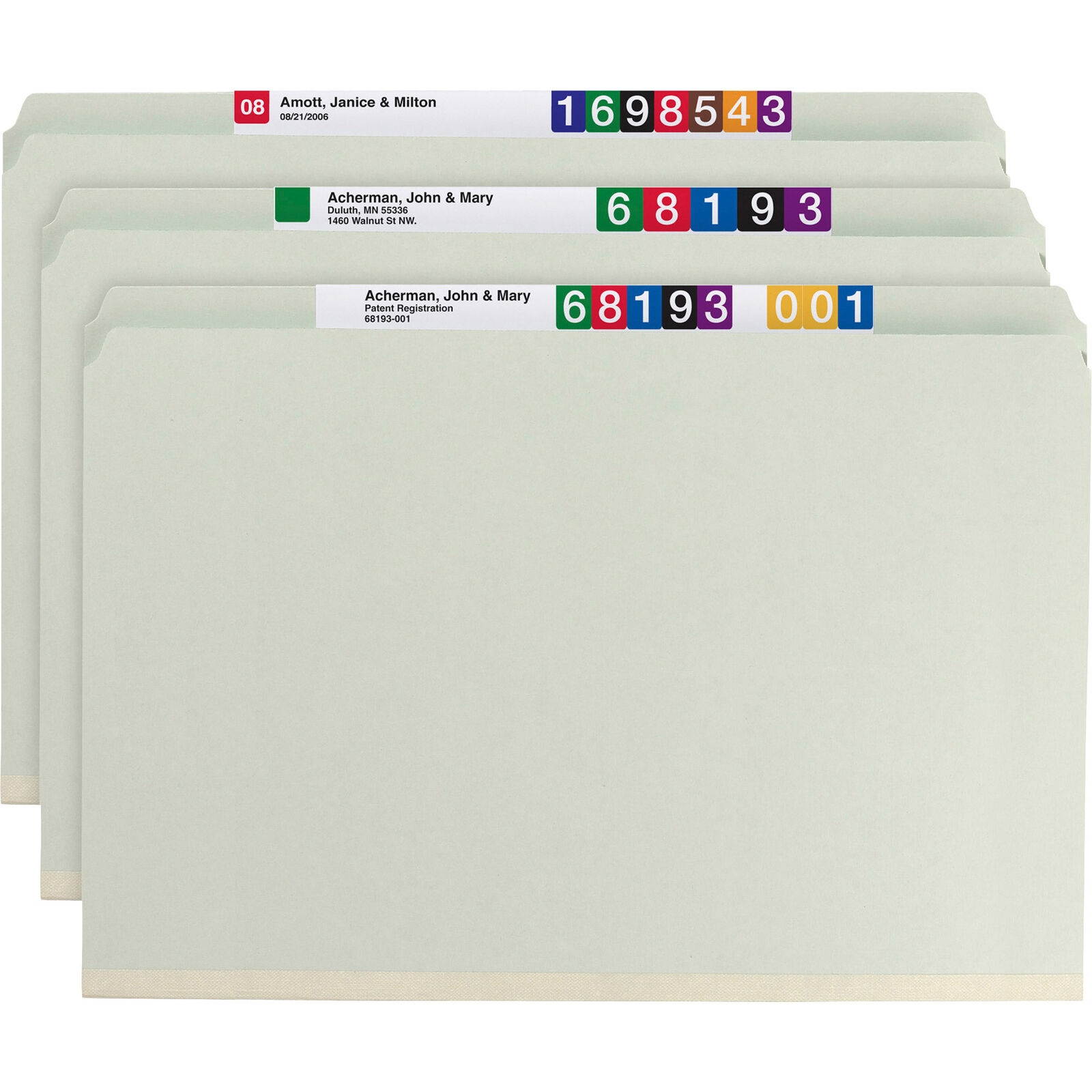 Smead 19910 Gray/green Pressboard Fastener File Folders With Safeshield