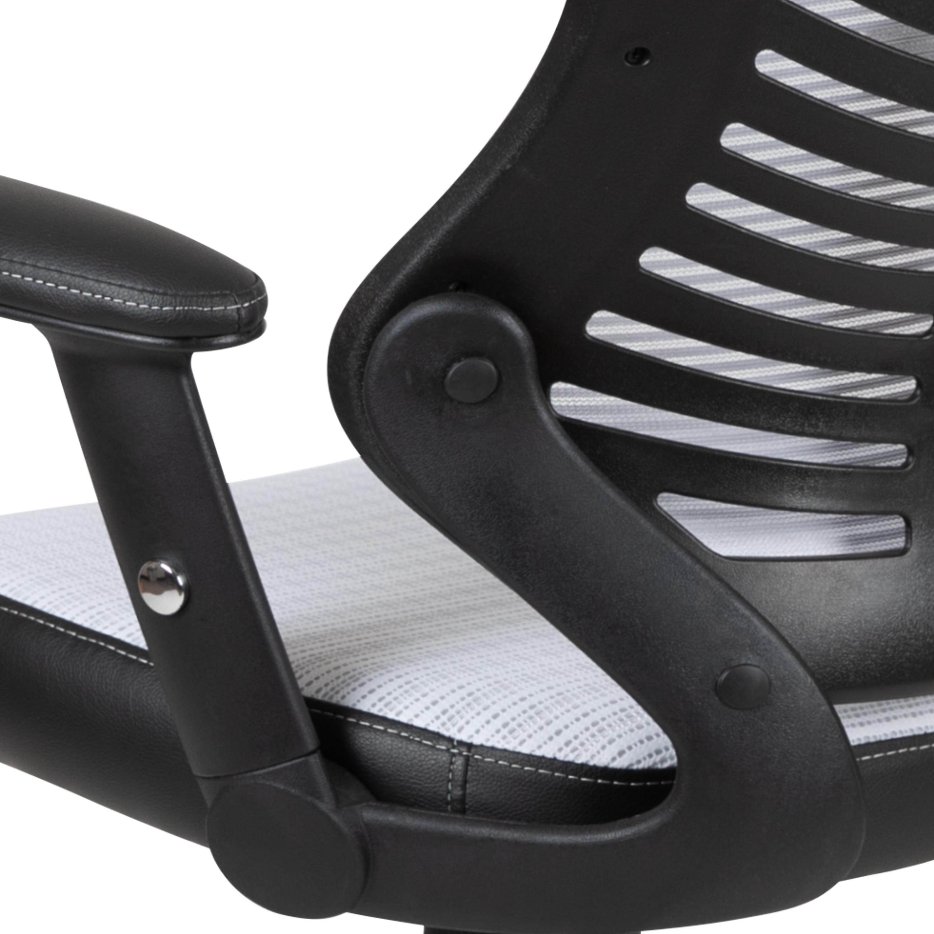 High Back Designer White Mesh Executive Swivel Ergonomic Office Chair with Adjustable Arms