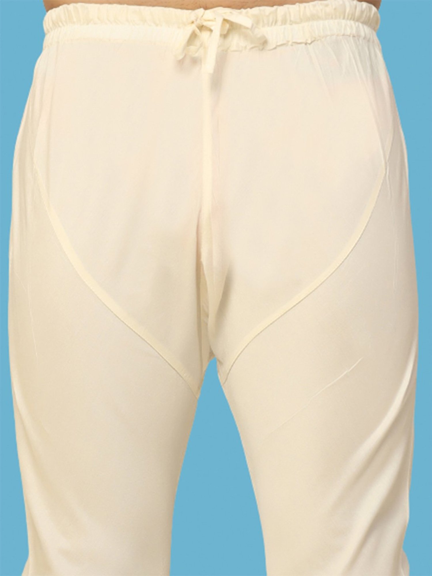 KISAH Green & Cream Regular Fit Embroidered Kurta & Churidar Set