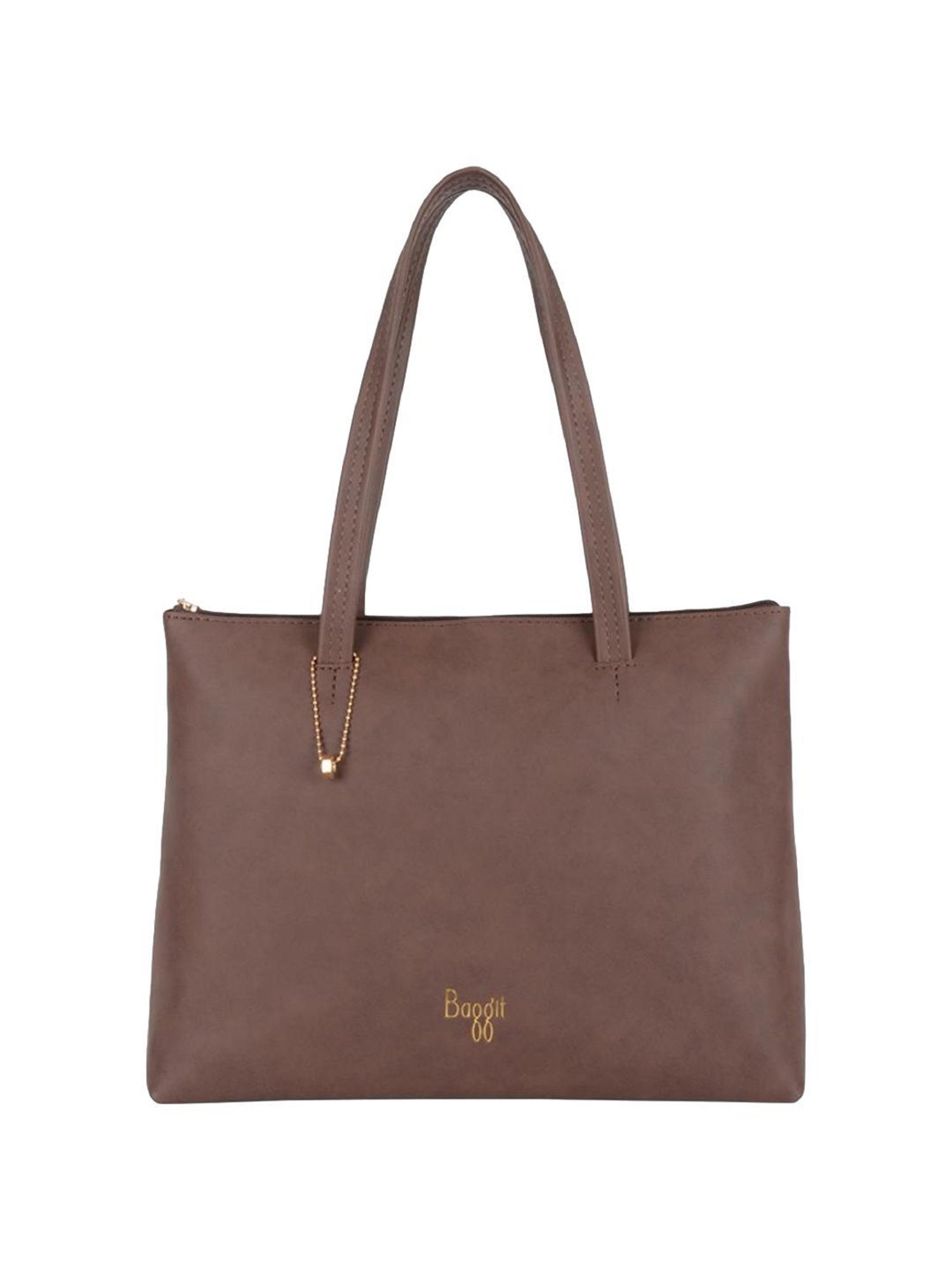 Baggit Munich Scan Brown PU Solid Tote Handbag