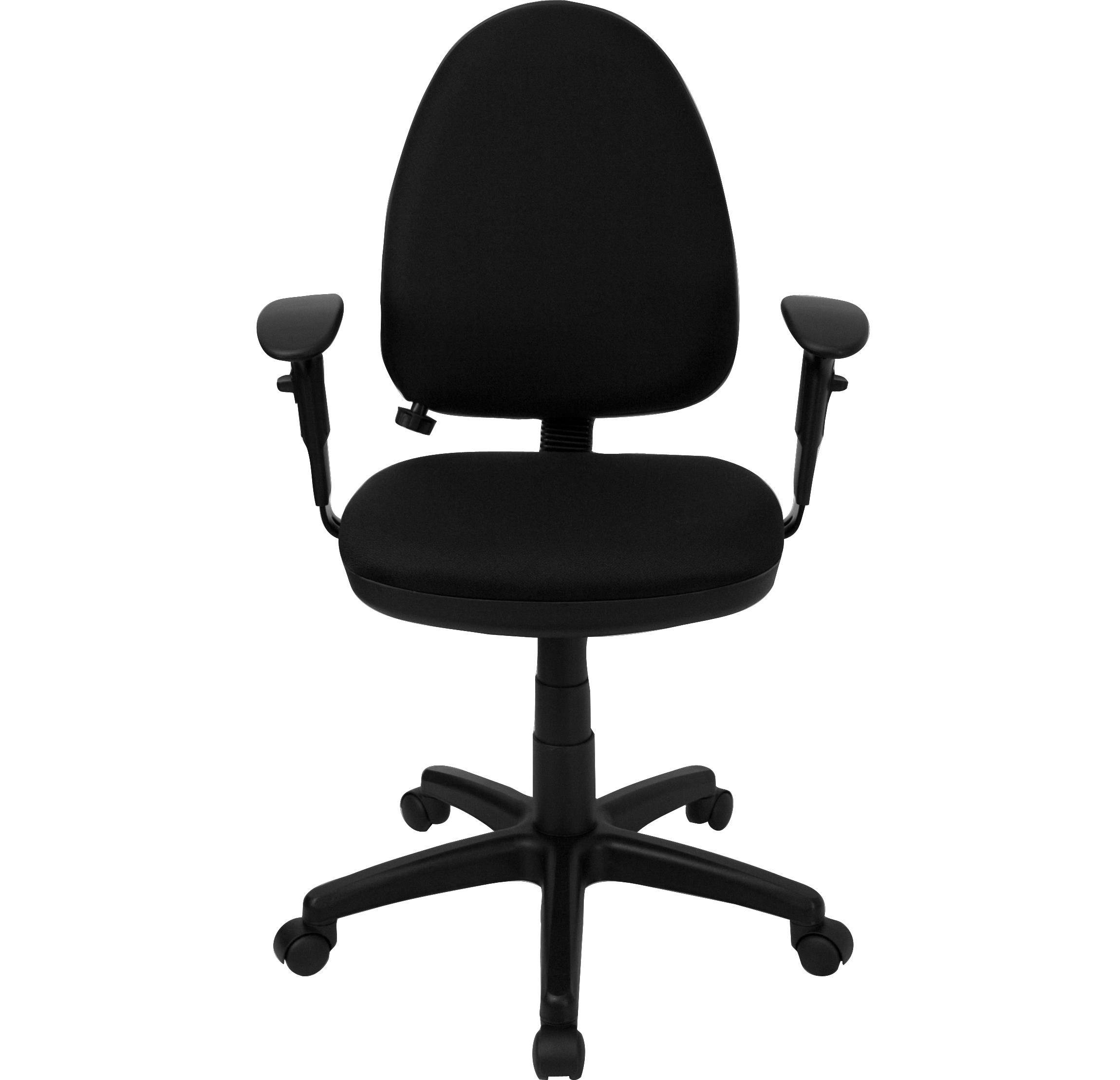 Mid-Back Black Fabric Multifunction Swivel Task Chair with Adjustable Lumbar Support and Adjustable Arms