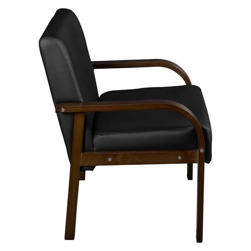 Mia Bentwood Lounge Side Chair Mocha Walnut/Black Vinyl - Regency