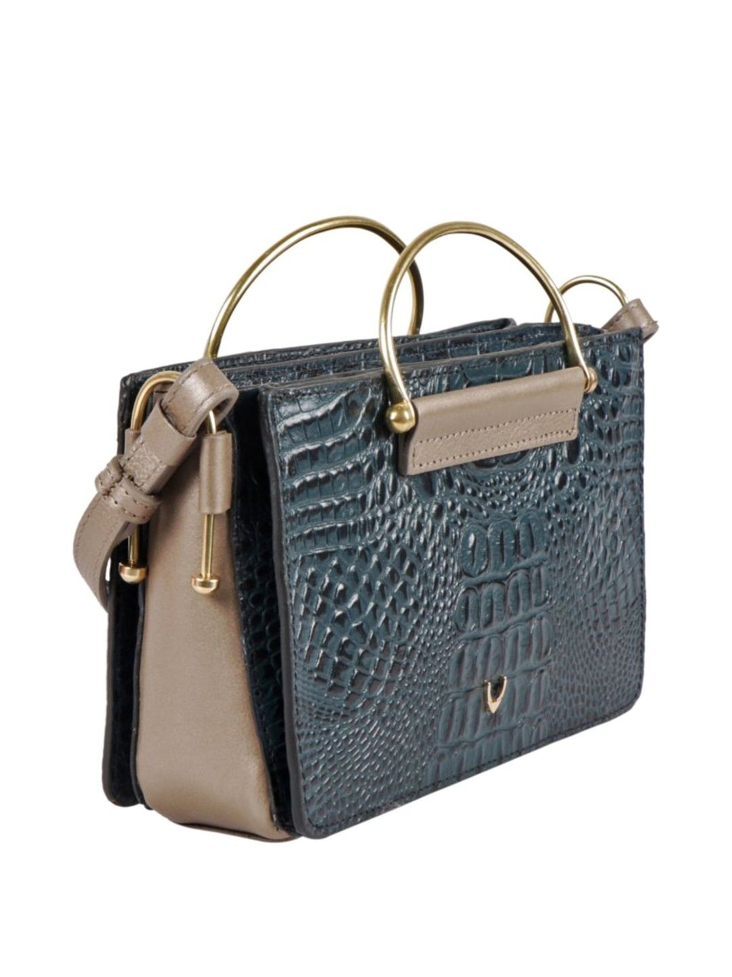 Hidesign Blue Textured Medium Sling Handbag