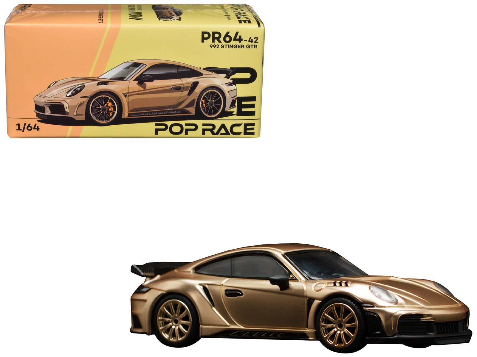 992 Stinger GTR Gold Metallic 1/64 Diecast Model Car by Pop Race