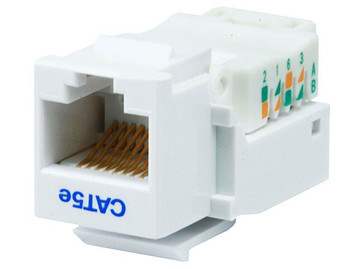 Monoprice Cat5E RJ-45 Toolless Keystone Jack in White