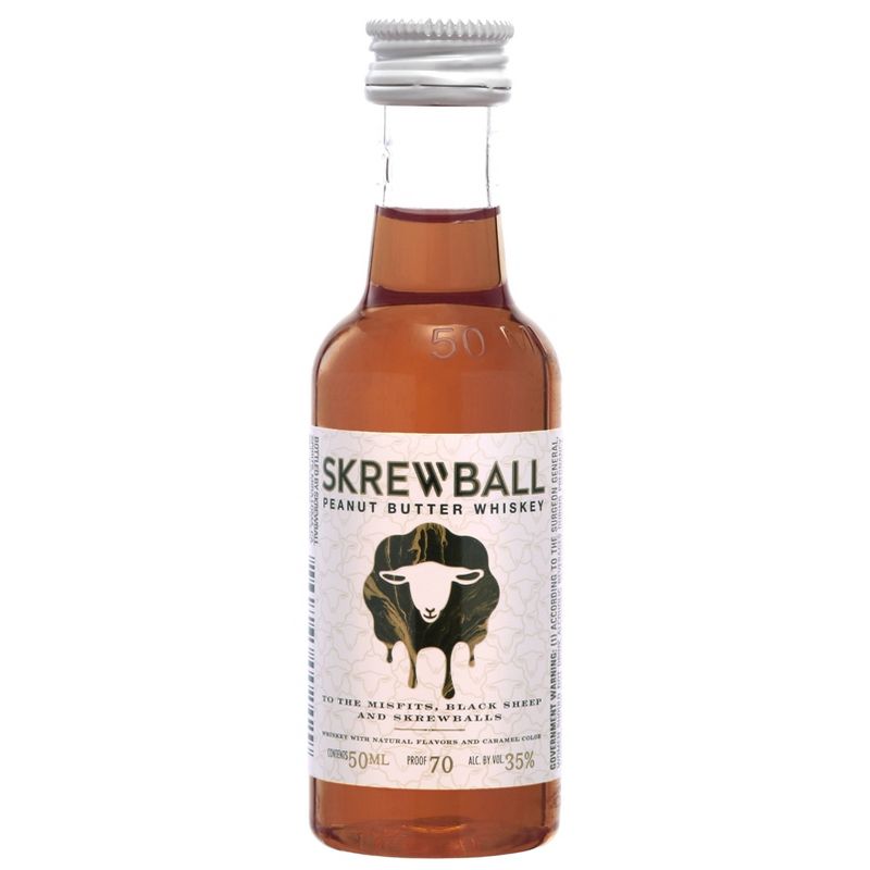 Skrewball Peanut Butter Flavored Whiskey - 50ml Bottle