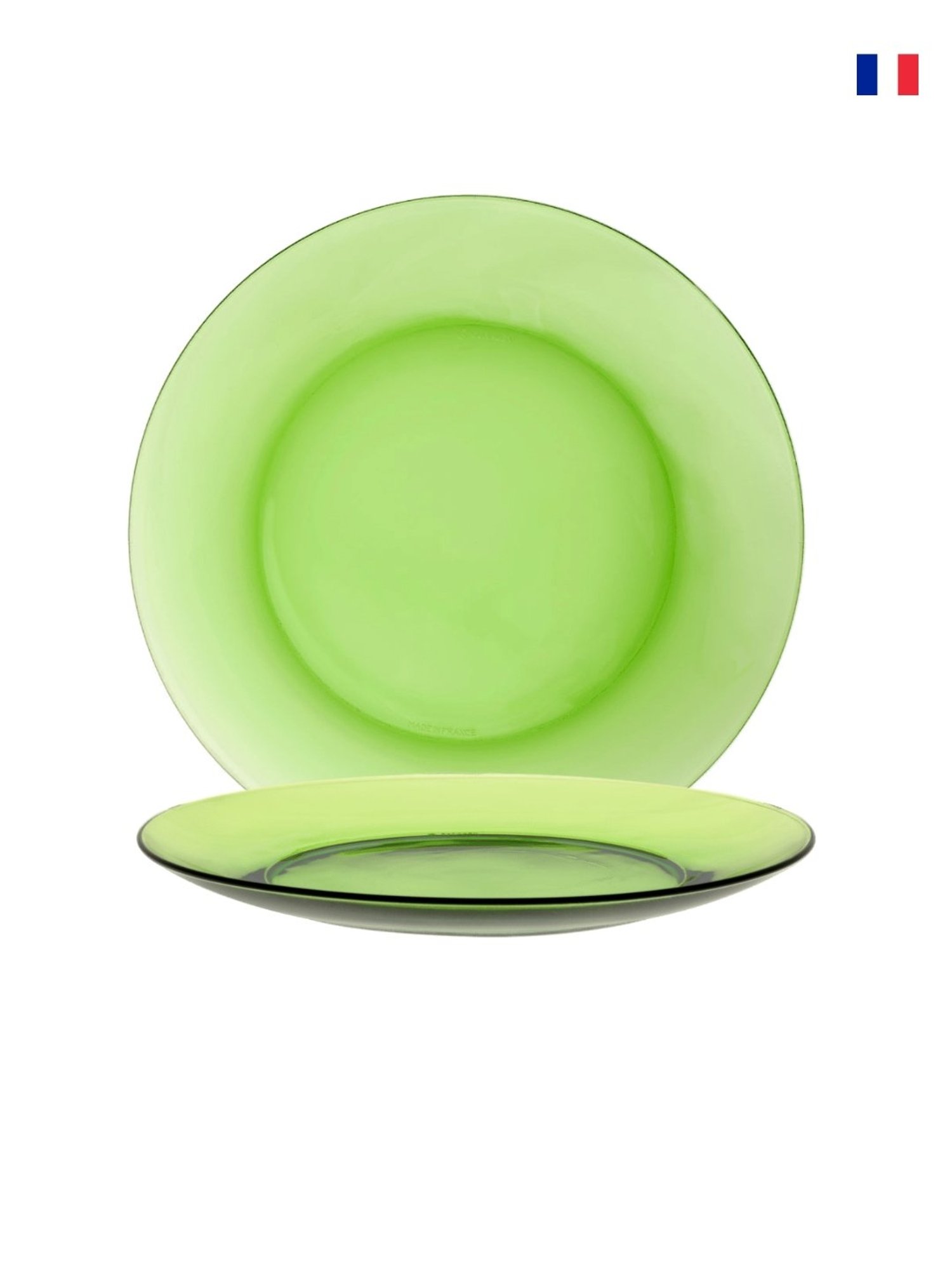 Duralex Solid Green Glass Dinner Plate - Set of 6 (23.5cm)