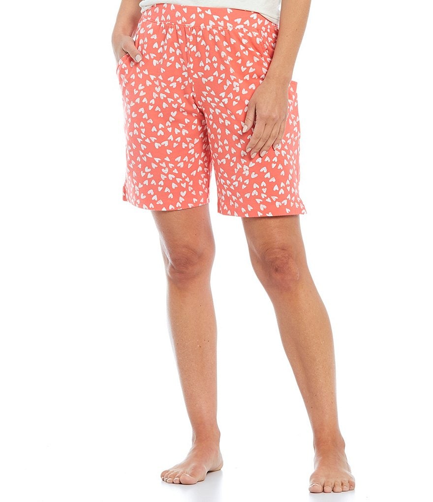 Sleep Sense Heart Print Bermuda Knit Coordinating Sleep Shorts