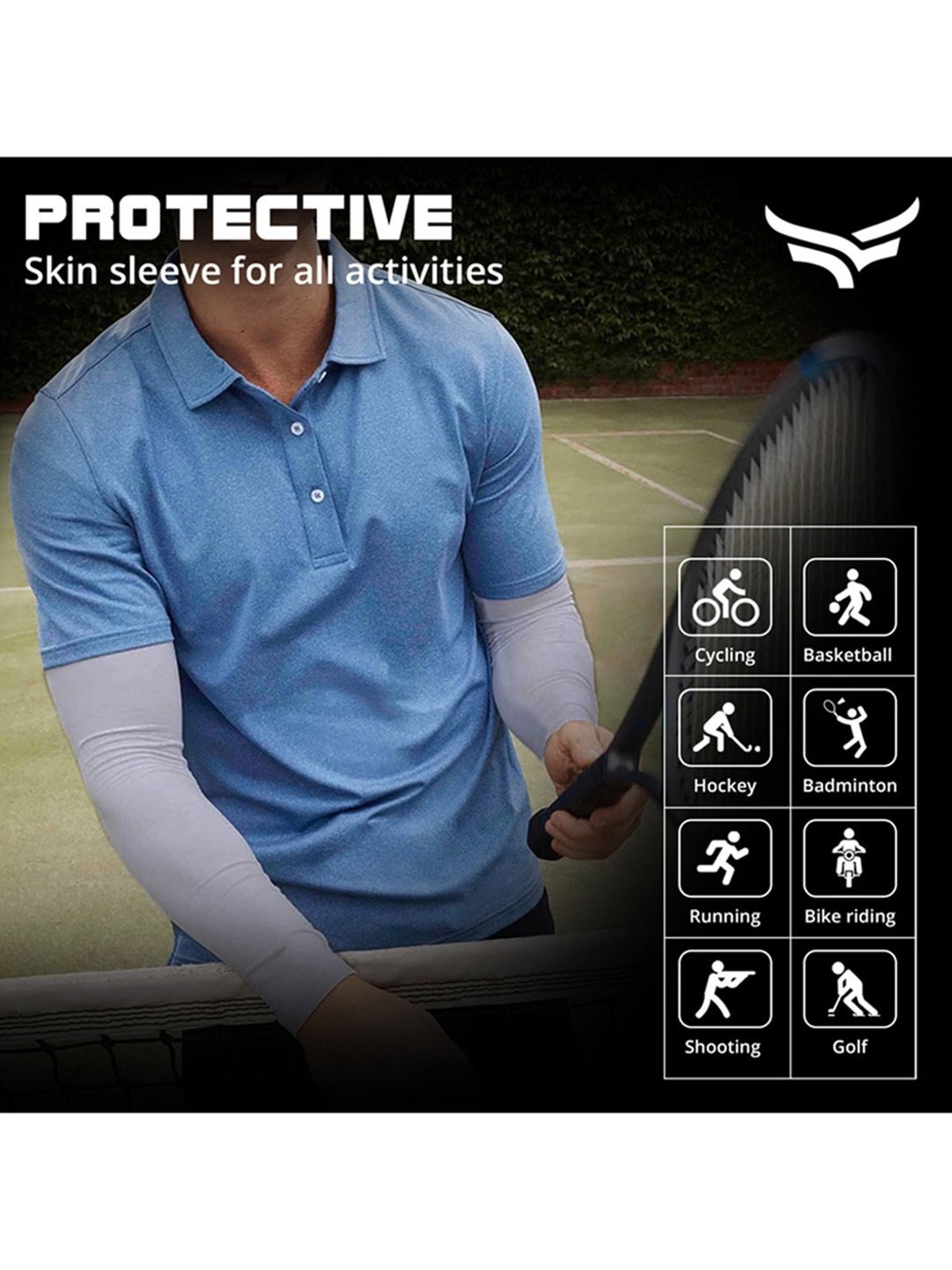 Xtrim UV Tan Protection Long Arm Sleeves (Grey) Size - Medium