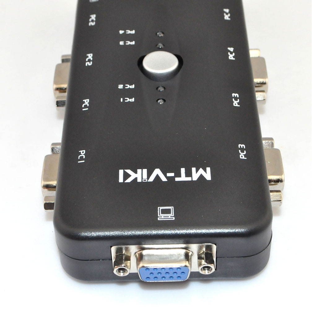 4 Port KVM VGA SVGA KVM Swith Box + Cables for PC sharing monitor Mouse Keyboard