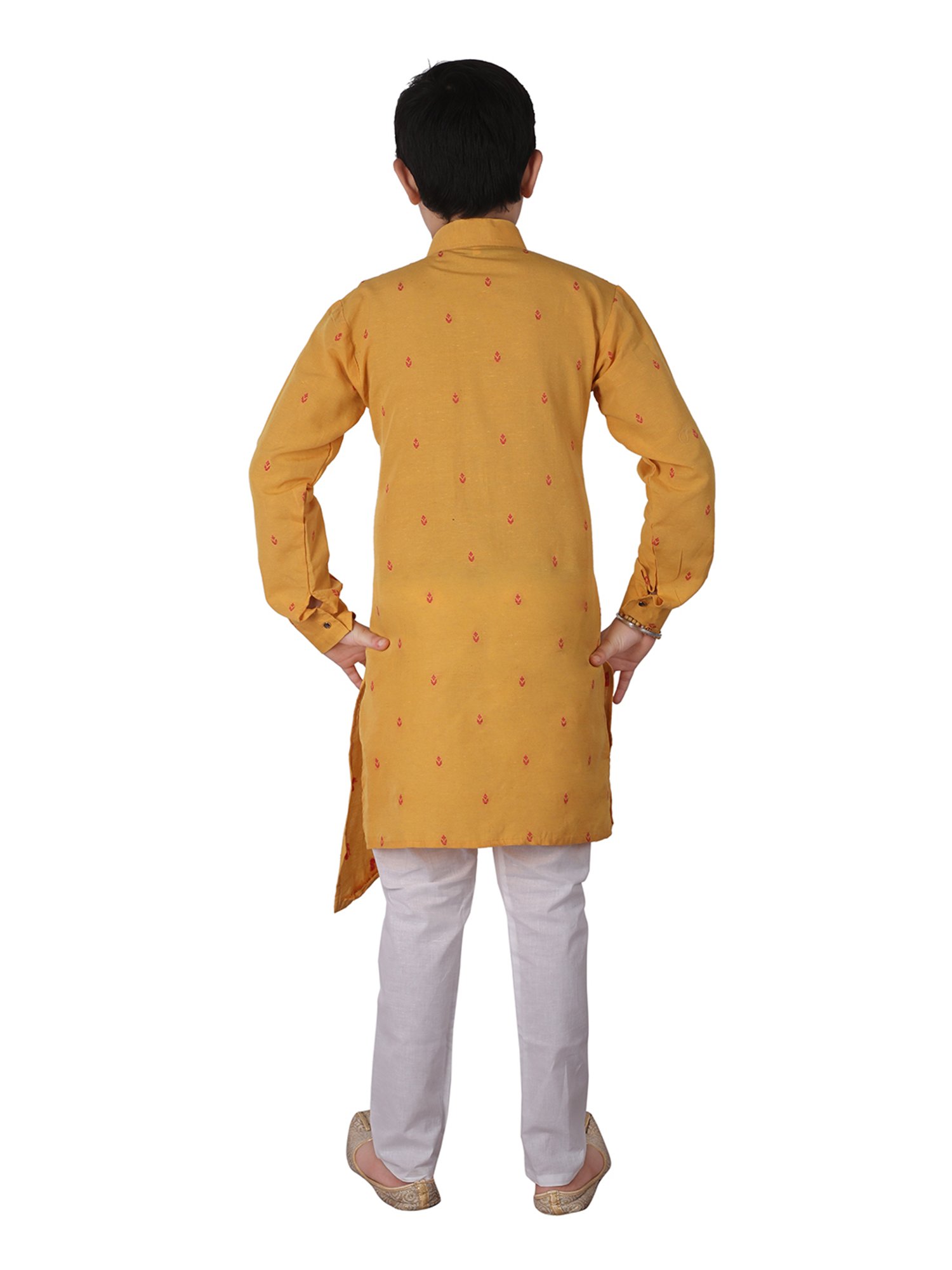 Pro-Ethic Style Developer Kids Yellow & White Printed Full Sleeves Kurta with Pyjamas