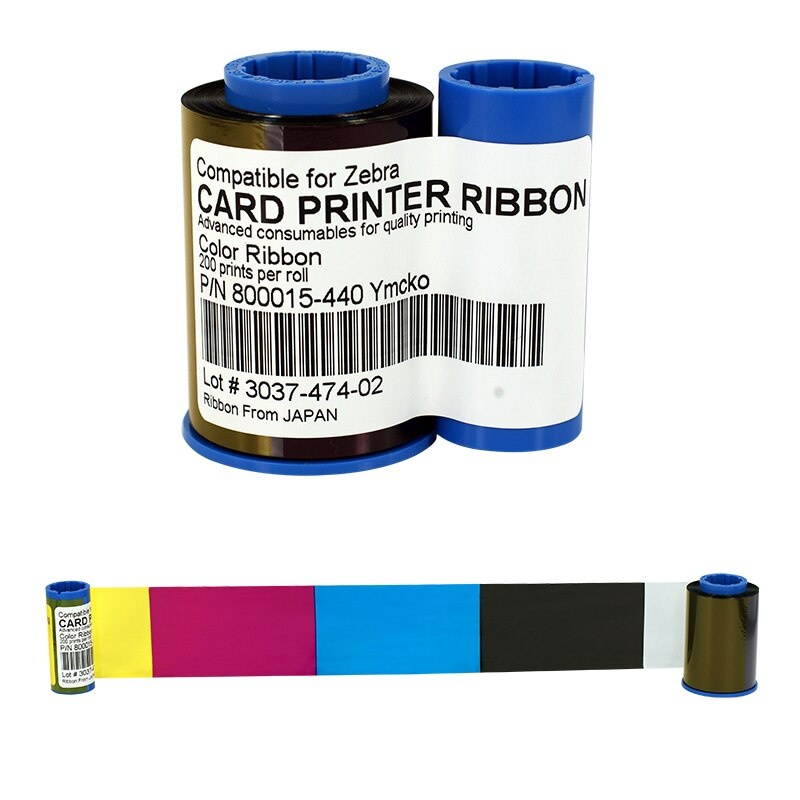fargo 86200 ymcko color ribbon + 500 pvc cards