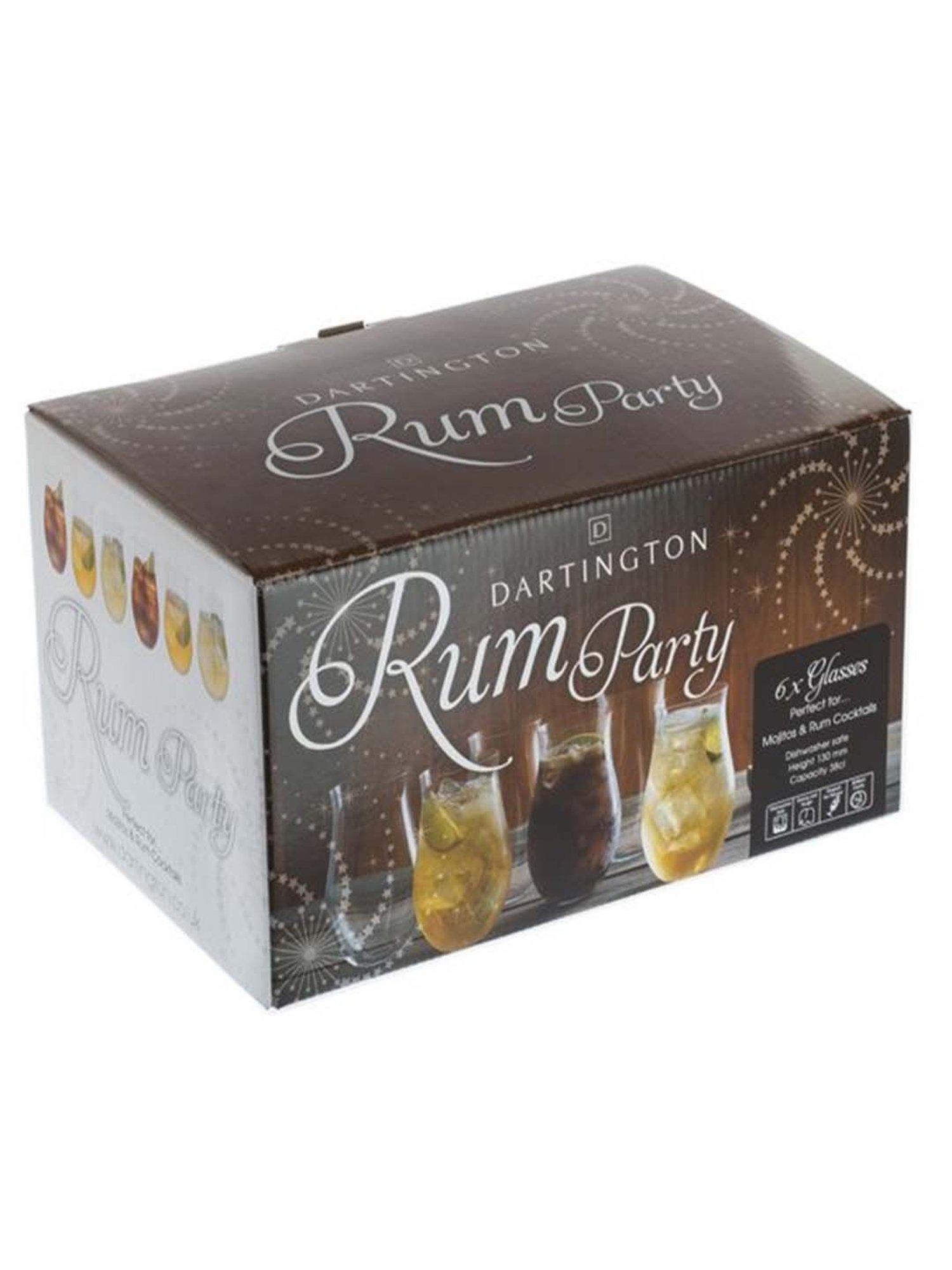 DARTINGTON Crystal Transparent Rum Glasses (380 ml) - Set of 6