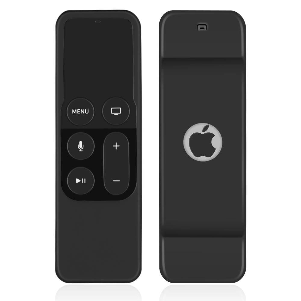 Apple TV 4K / 4th Remote Case (Black) - Protective Soft Silicone Case Cover Skin for New Apple TV 4th Generation 64GB/32GB Siri Remote Control Controller with Lanyard Handle Strap
