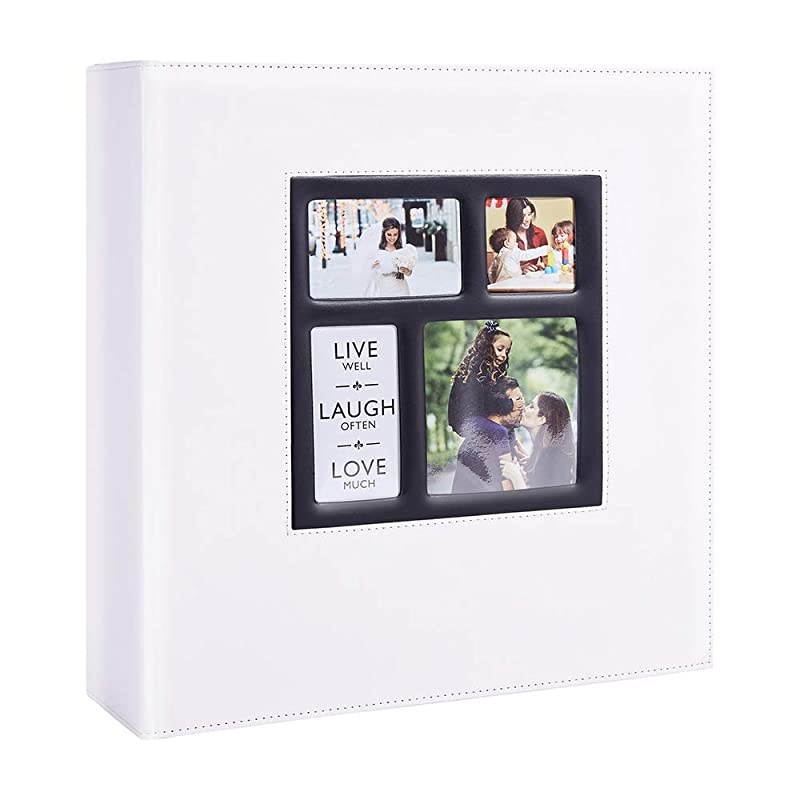 Photo Album 4x6 800 Photos, Large Capacity Wedding Family Leather Cover Picture Albums Holds Horizontal and Vertical 4x6 Photos with Black Pages White