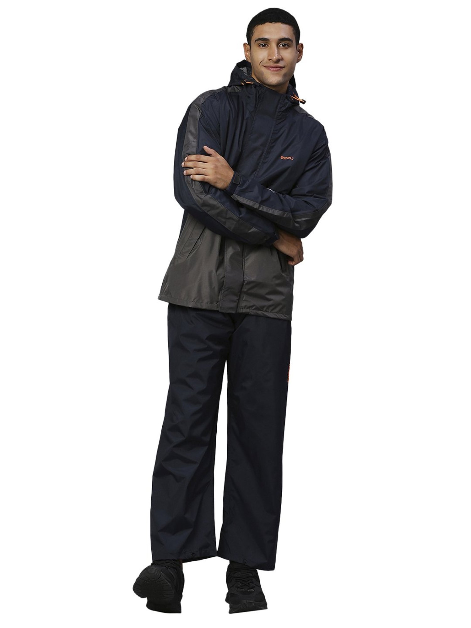 Zeel Navy & Grey Raincoat Set